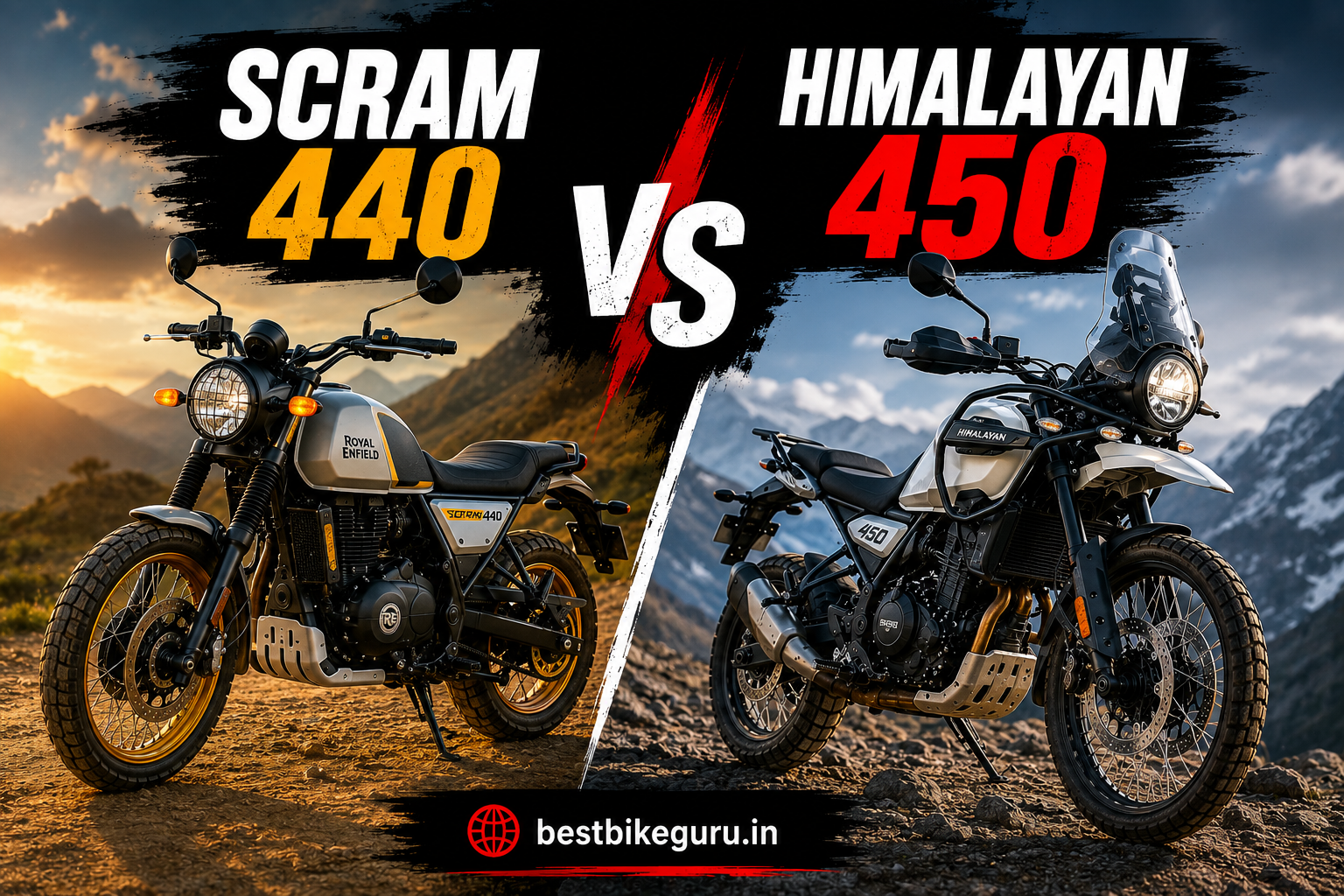 Royal Enfield Scram 440 vs Himalayan 450